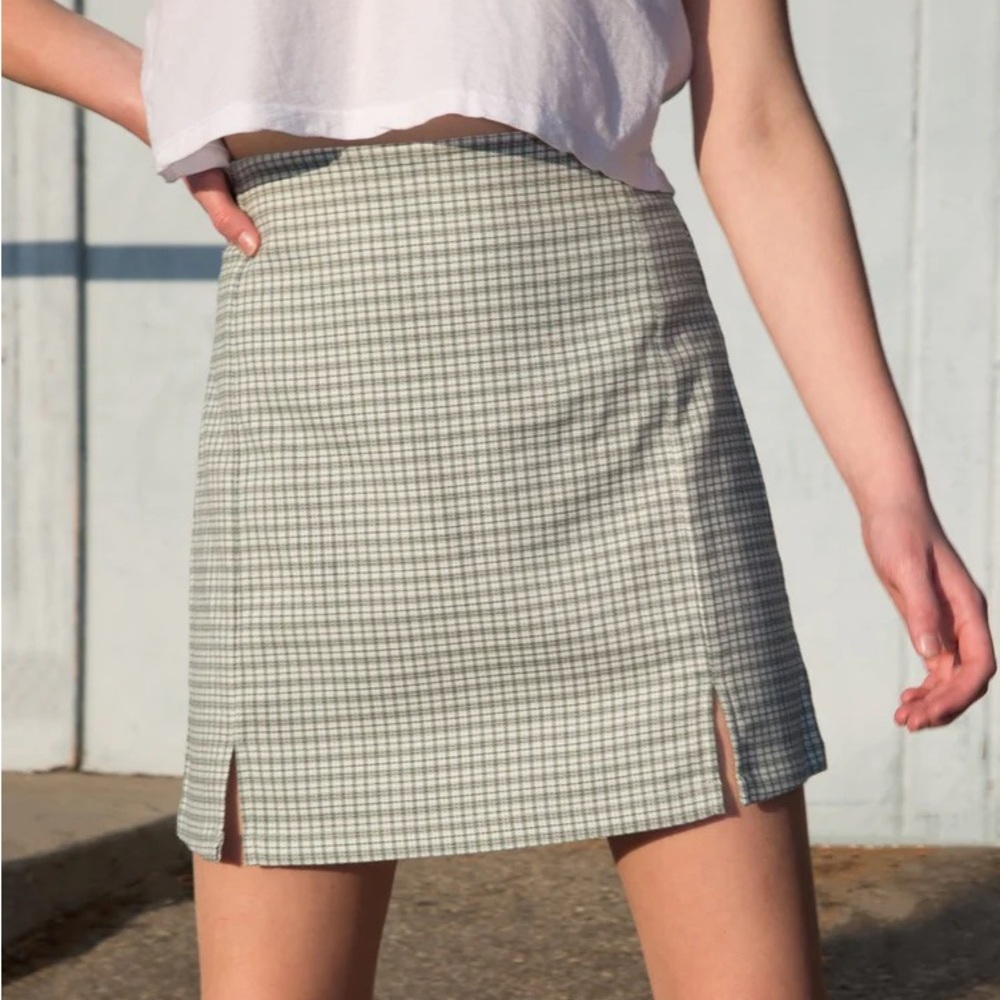 SOLD — Brandy Melville Cara Skirt in Green Plaid